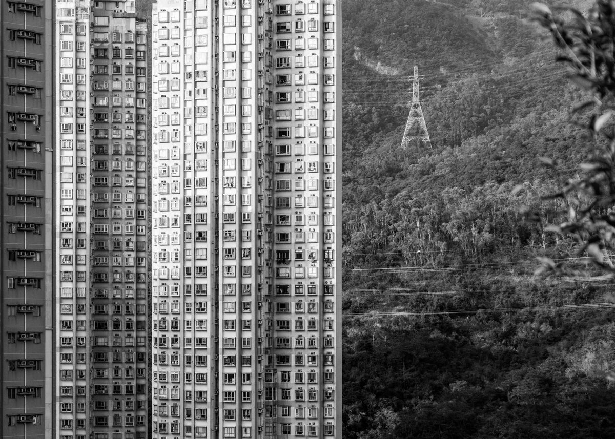 Hongkong 26 poster, zwart-wit foto uit Hongkong
