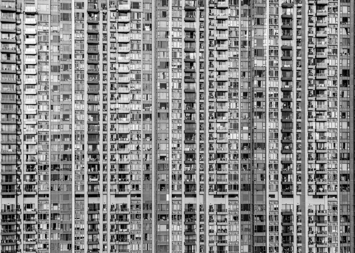 Hongkong 29 poster, zwart-wit foto uit Hongkong