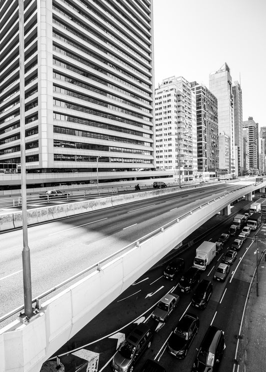 Hongkong 32 poster, zwart-wit foto uit Hongkong