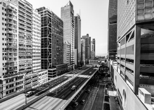 Hongkong 33 poster, zwart-wit foto uit Hongkong