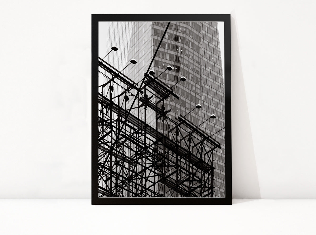 Poster New York 11 ingelijst, zwart-wit stadsfotografie uit New York