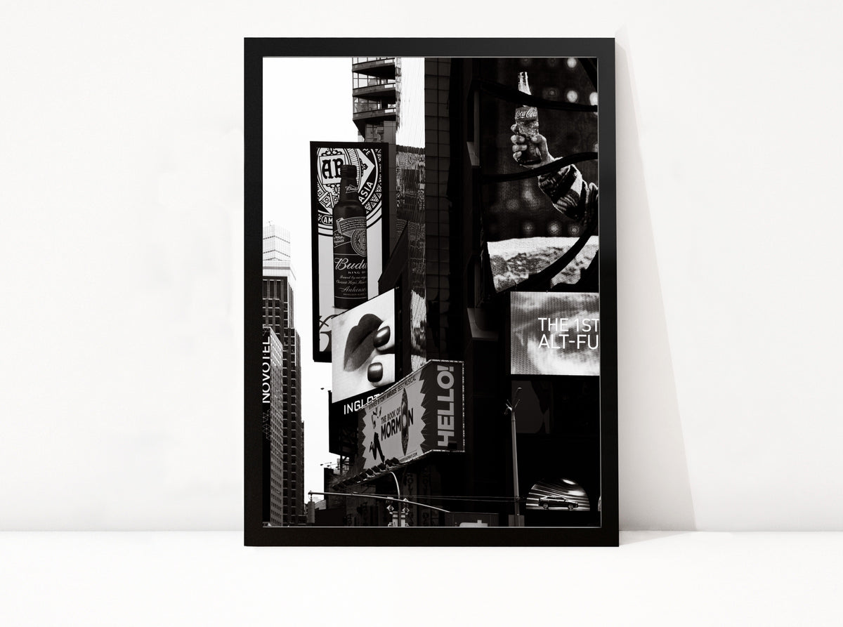 Poster New York 12 ingelijst, zwart-wit stadsfotografie uit New York