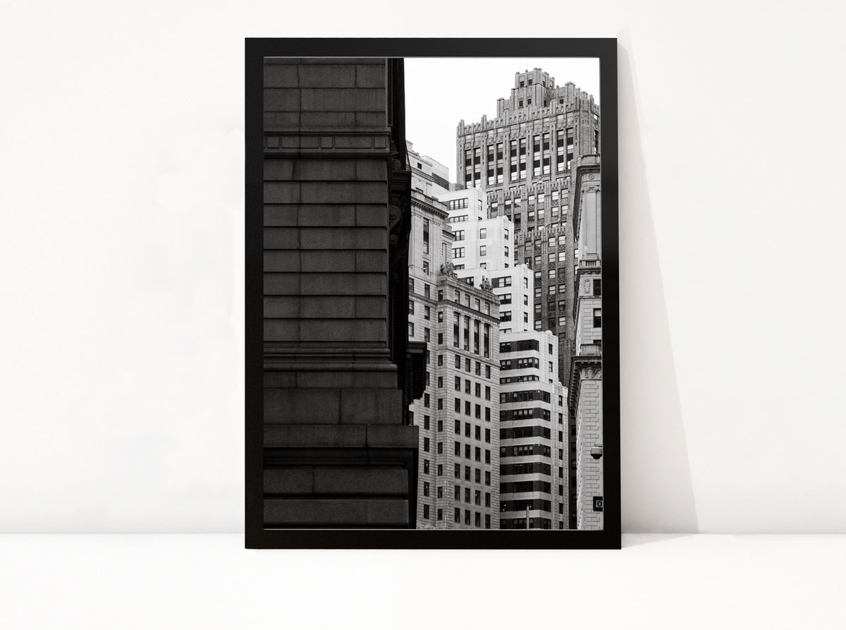 Poster New York 15 ingelijst, zwart-wit stadsfotografie uit New York
