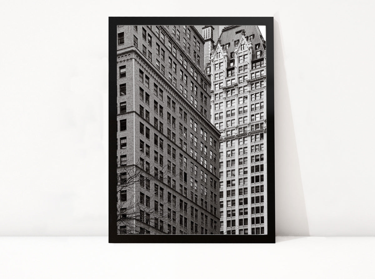 Poster New York 17 ingelijst, zwart-wit stadsfotografie uit New York