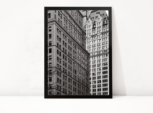 Poster New York 17 ingelijst, zwart-wit stadsfotografie uit New York