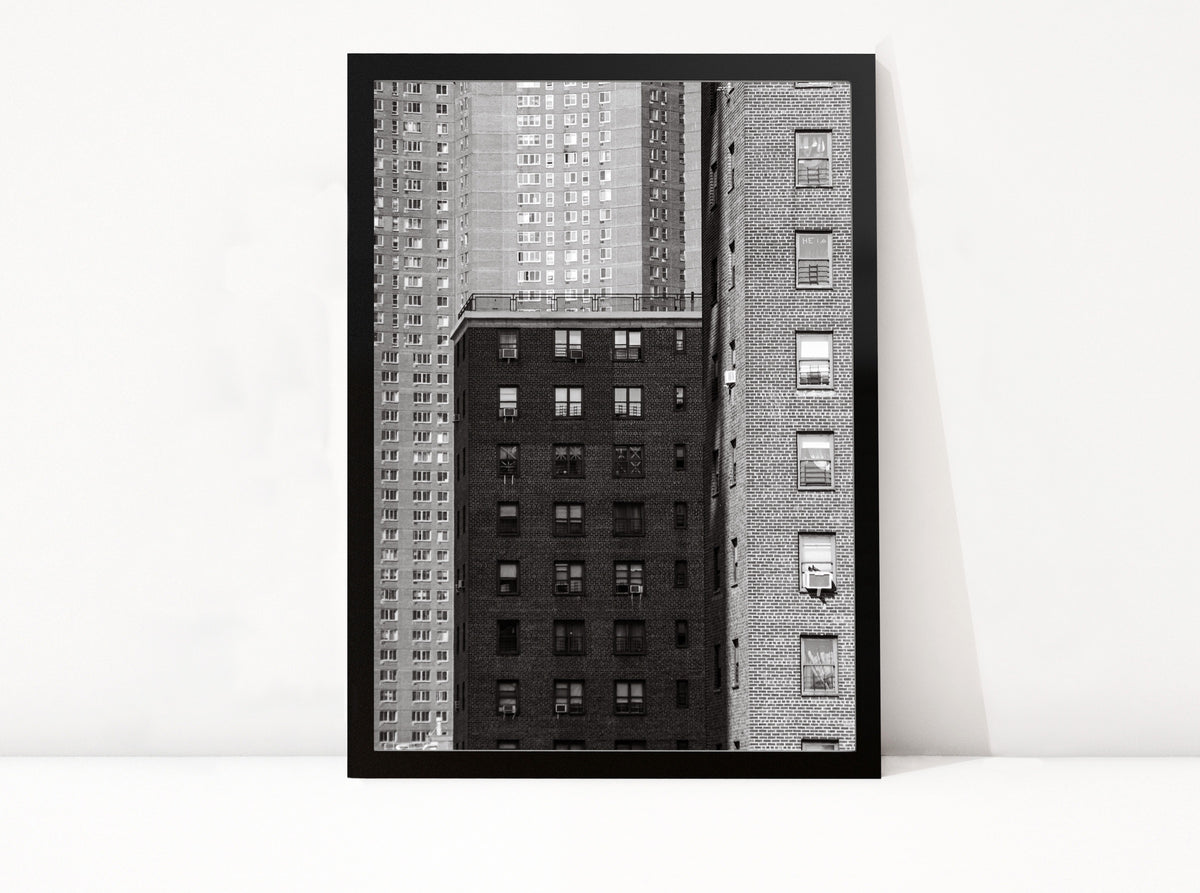 Poster New York 18 ingelijst, zwart-wit stadsfotografie uit New York