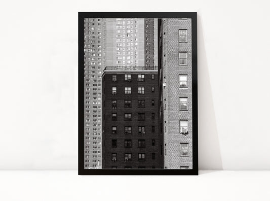 Poster New York 18 ingelijst, zwart-wit stadsfotografie uit New York