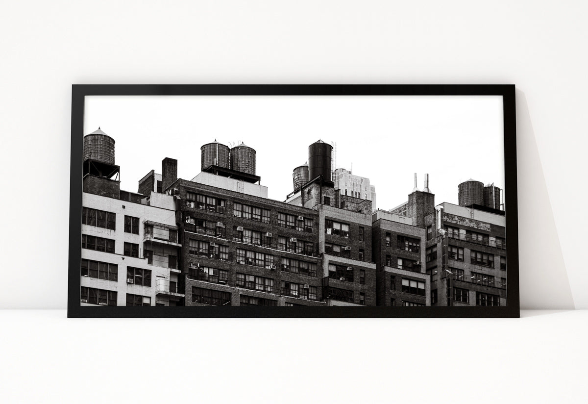 Poster New York 21 ingelijst, zwart-wit stadsfotografie uit New York