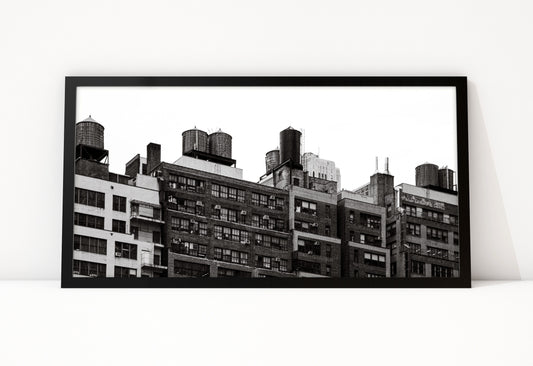 Poster New York 21 ingelijst, zwart-wit stadsfotografie uit New York