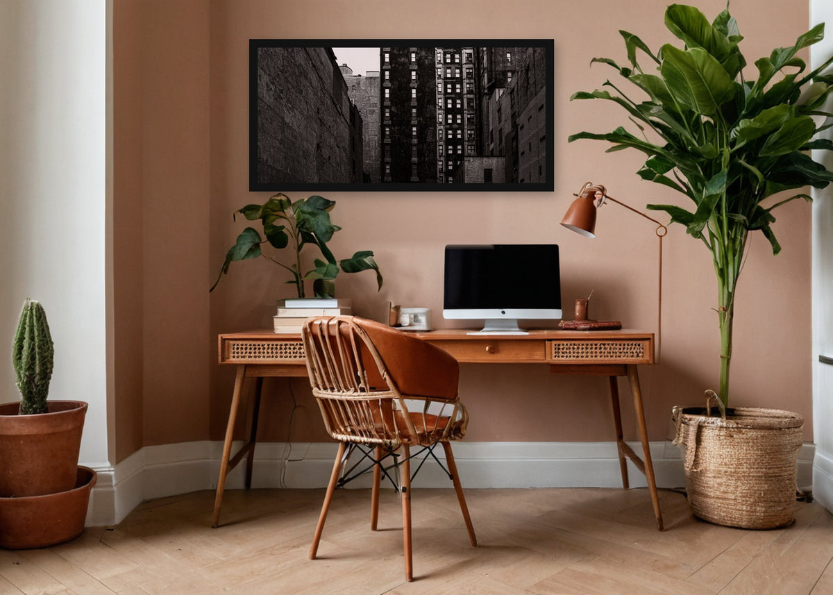 Poster New York 22 ingelijst aan de muur in een kantoor