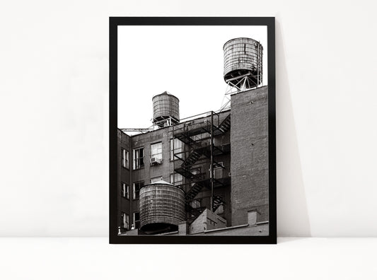 Poster New York 23 ingelijst, zwart-wit stadsfotografie uit New York