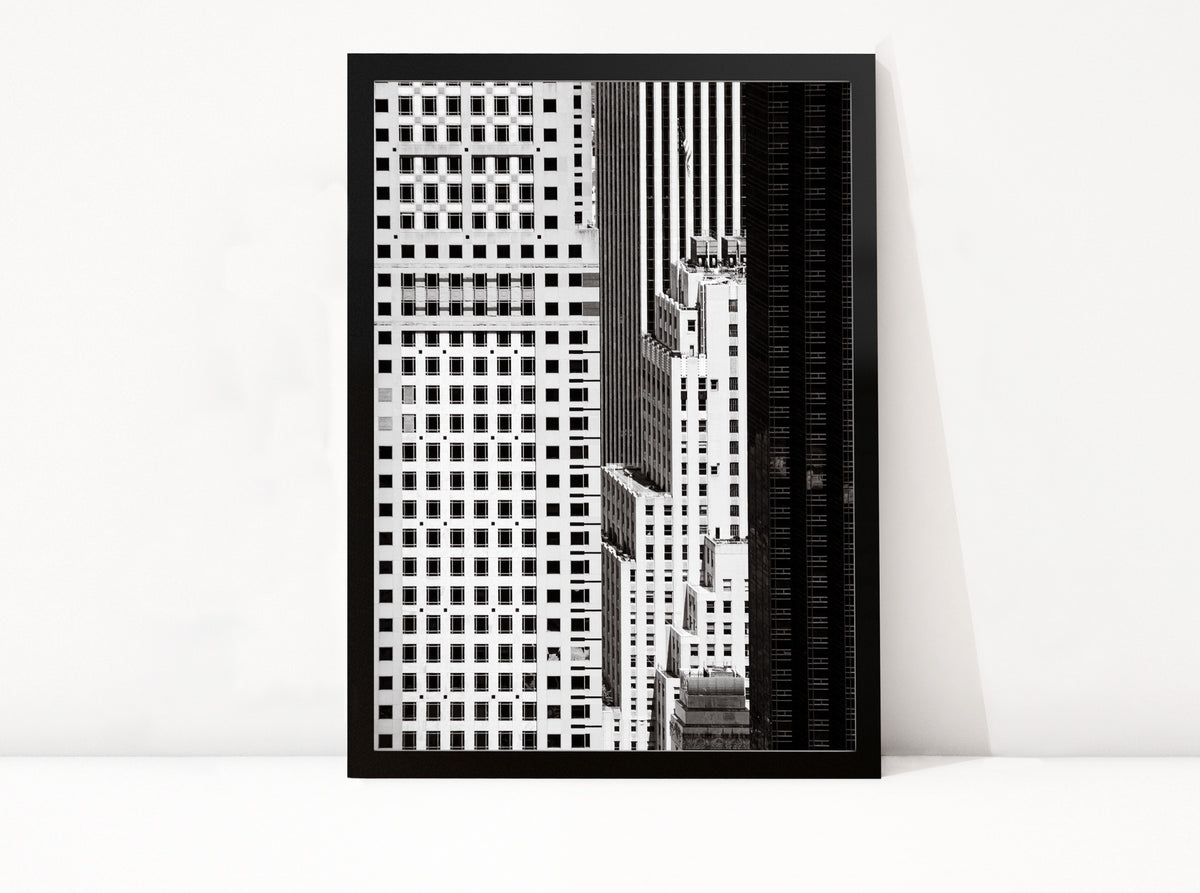 Poster New York 25 ingelijst, zwart-wit stadsfotografie uit New York