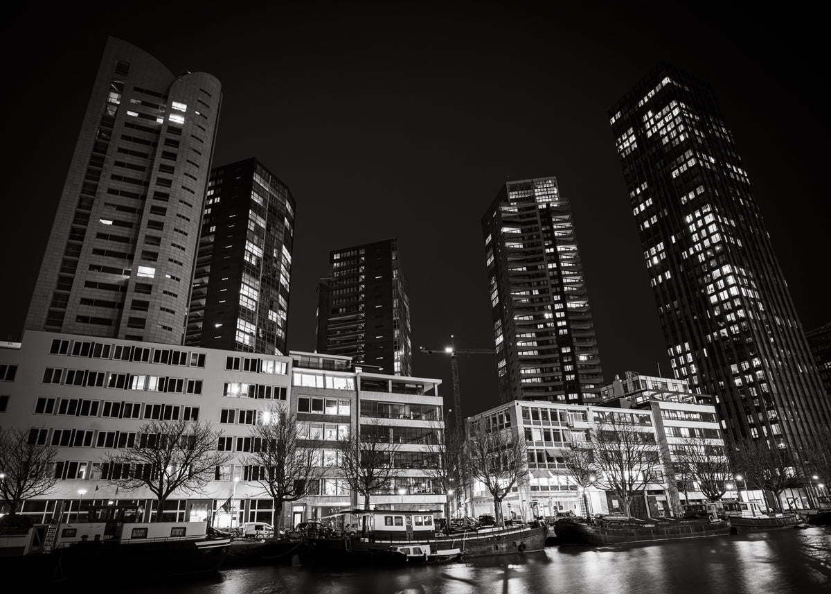 Rotterdam 12 poster, zwart-wit foto uit Rotterdam
