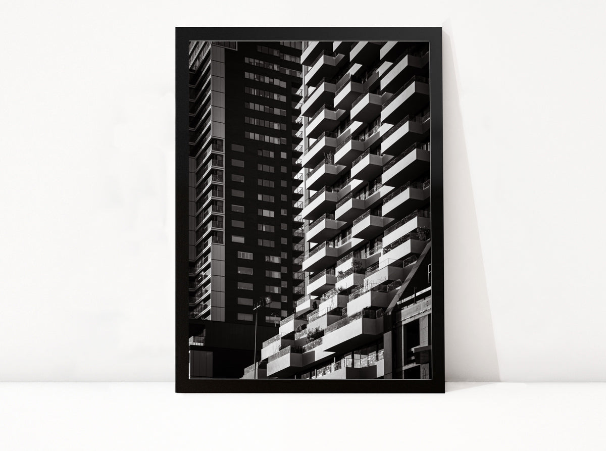 Poster Rotterdam 13 ingelijst, zwart-wit stadsfotografie uit Rotterdam