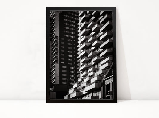 Poster Rotterdam 13 ingelijst, zwart-wit stadsfotografie uit Rotterdam
