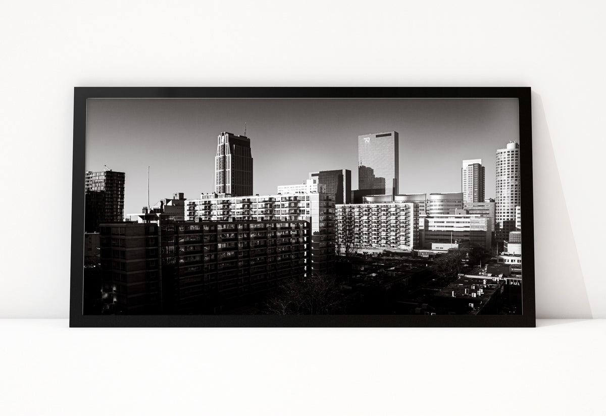Poster Rotterdam 22 ingelijst, zwart-wit stadsfotografie uit Rotterdam