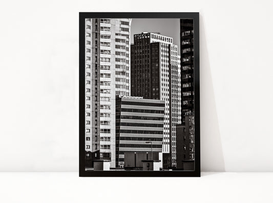 Poster Rotterdam 25 ingelijst, zwart-wit stadsfotografie uit Rotterdam