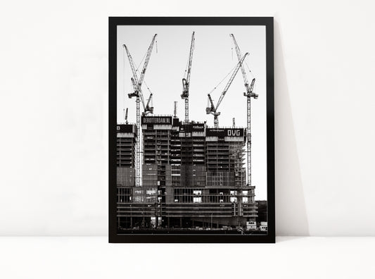 Poster Rotterdam 26 ingelijst, zwart-wit stadsfotografie uit Rotterdam