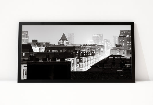 Poster Rotterdam 28 ingelijst, zwart-wit stadsfotografie uit Rotterdam
