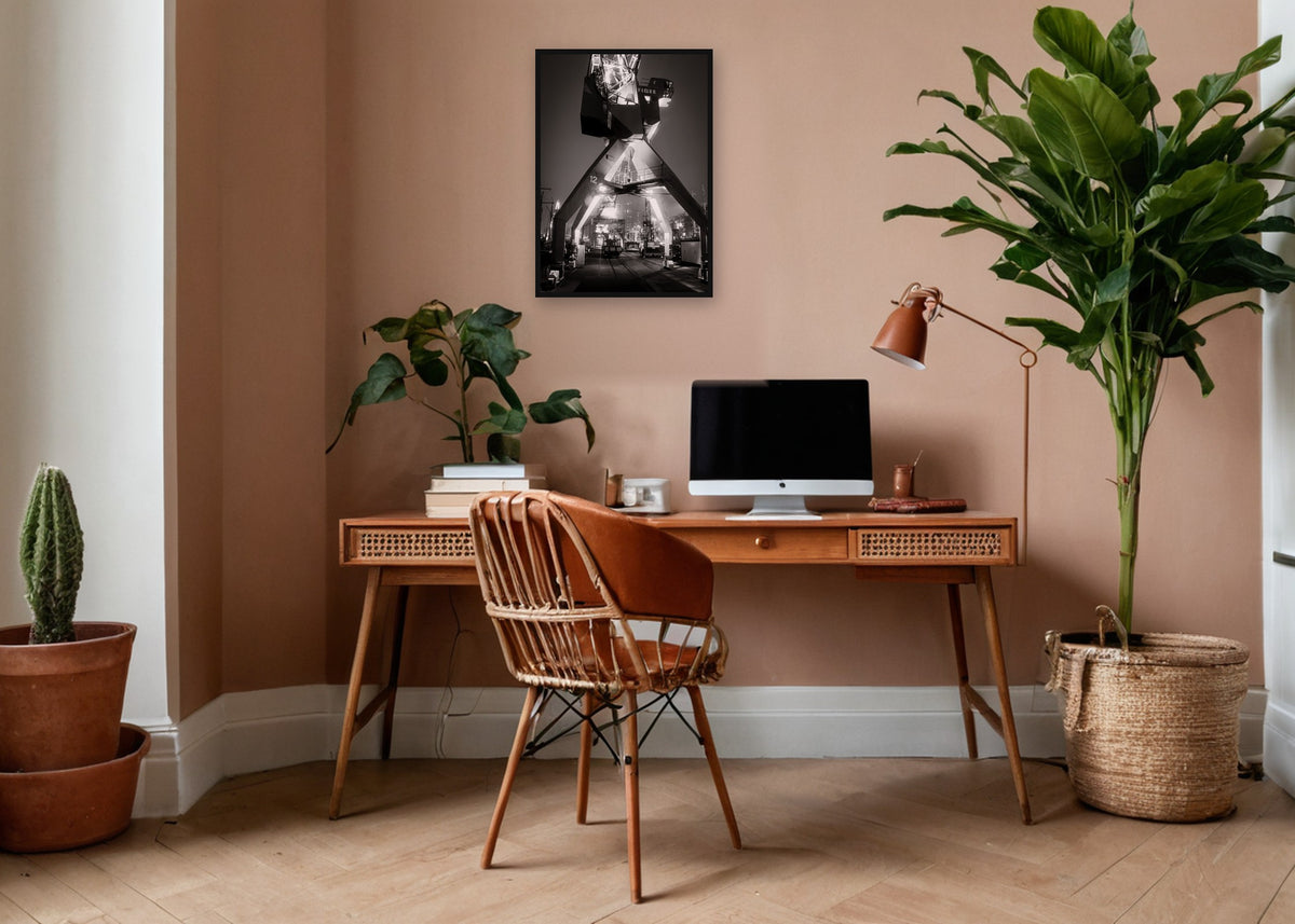 Poster Rotterdam 29 ingelijst aan de muur in een kantoor