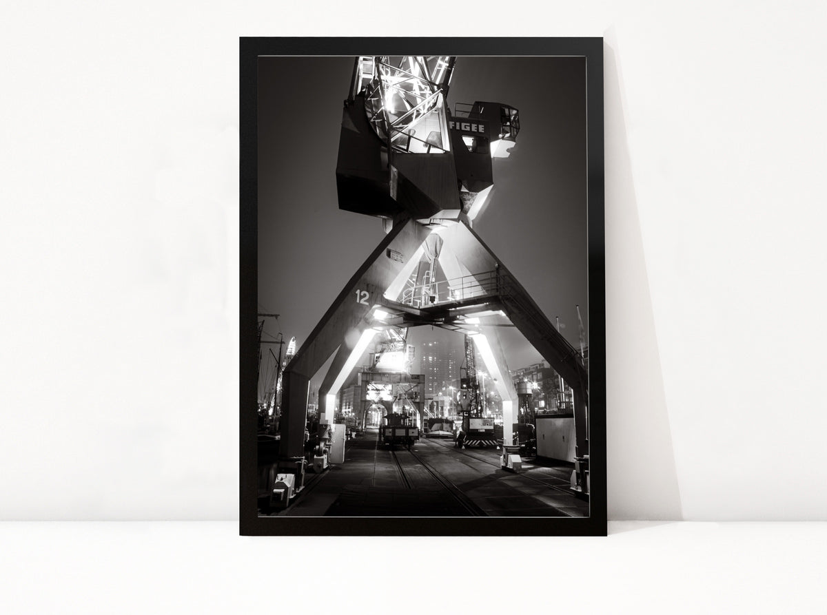 Poster Rotterdam 29 ingelijst, zwart-wit stadsfotografie uit Rotterdam