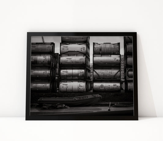 Poster Rotterdam 32 ingelijst, zwart-wit stadsfotografie uit Rotterdam