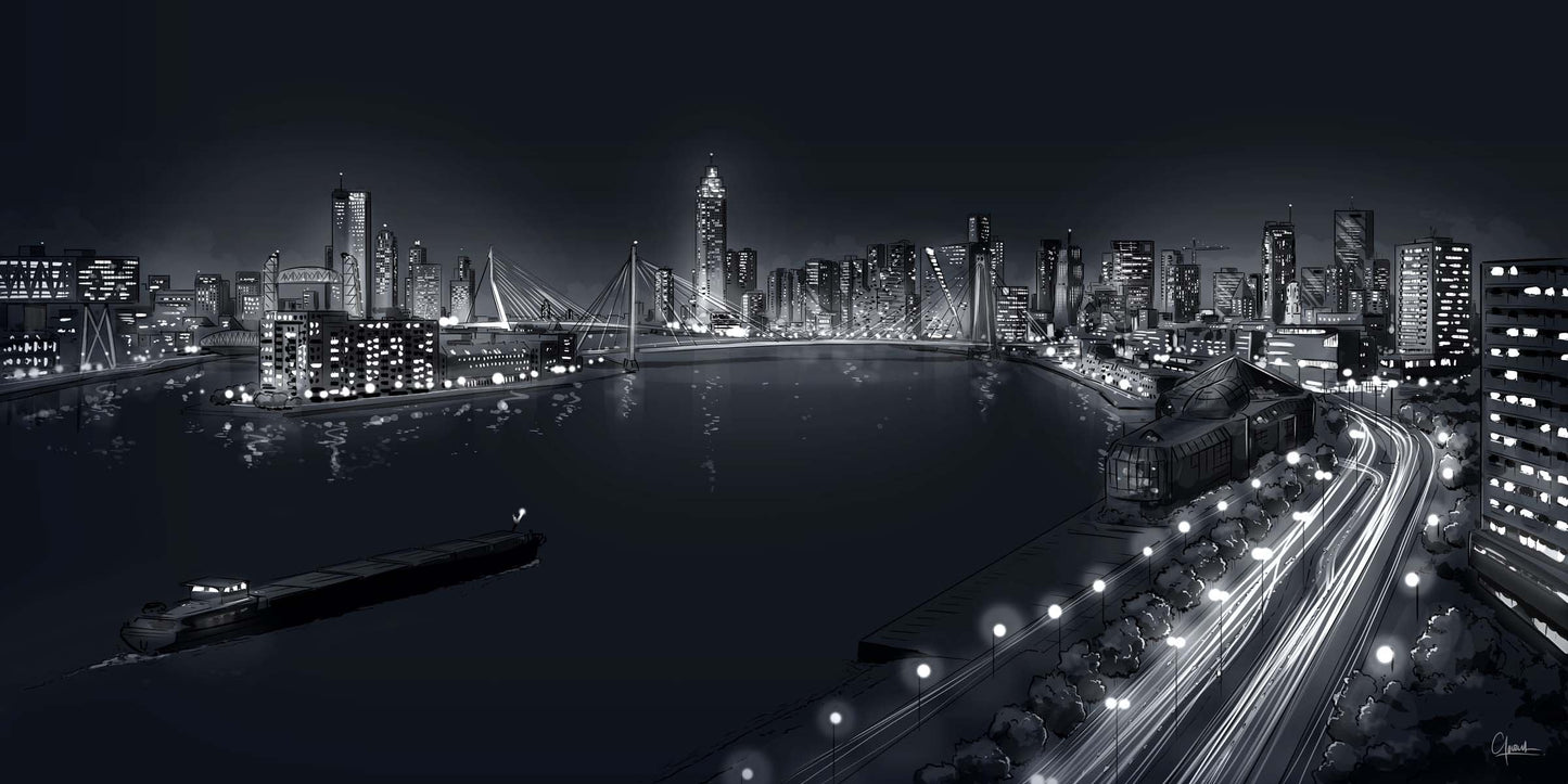 Rotterdam Skyline By Night